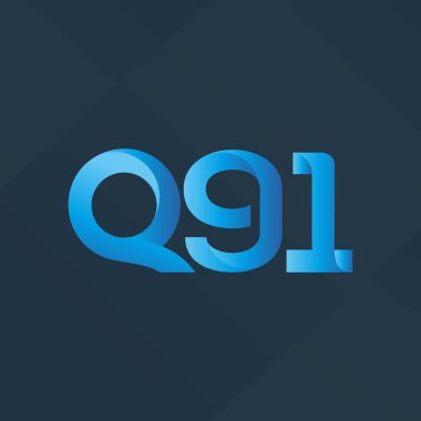 Q91 ortak mektup ve sayı logo vektör çizim