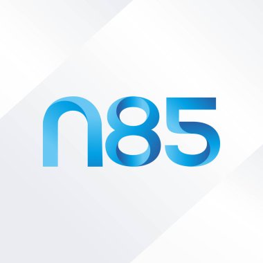  N85 ortak mektup ve sayı logo vektör çizim