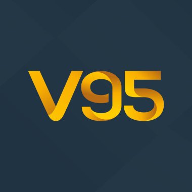 V95 ortak mektup logo, vektör çizim
