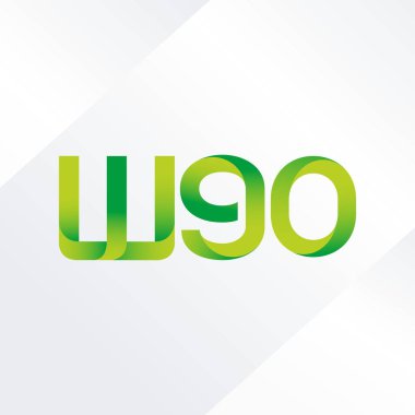 W90 ortak mektup logo, vektör çizim