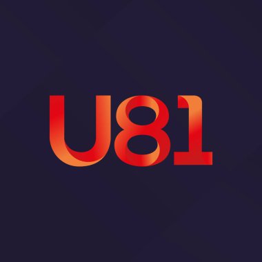 U81 mektup ve dijital numara logo simge