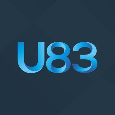 U83 mektup ve dijital numara logo simge
