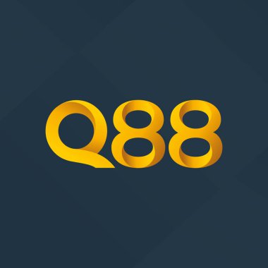 Q88 ortak mektup ve sayı logo vektör çizim