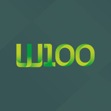 W100 ortak mektup logo, vektör çizim