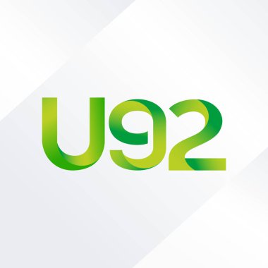 U92 mektup ve dijital numara logo simge