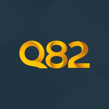 q82 ortak harf ve sayılar logo vektör çizim