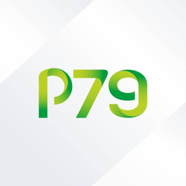 p79 ortak harf ve sayılar logo vektör çizim