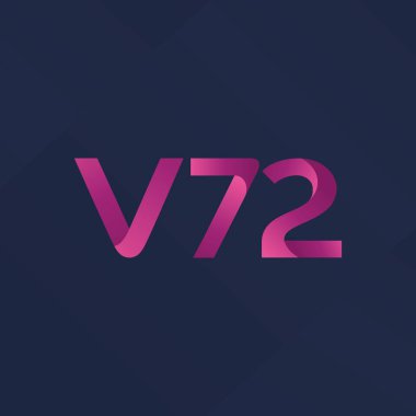 V72 mektup ve dijital numara logo simge