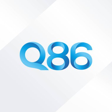 Q86 ortak mektup ve sayı logo vektör çizim