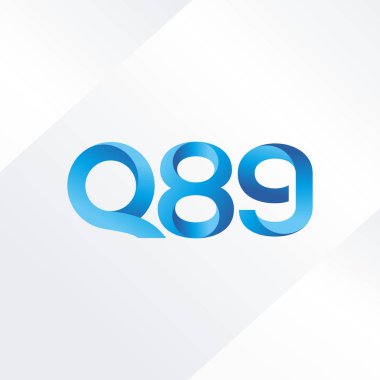 Q89 ortak harf ve sayılar logo vektör çizim 