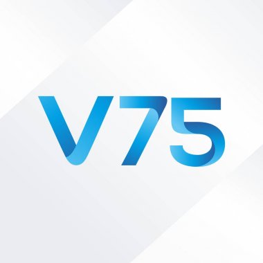 V75 mektup ve dijital numara logo simge
