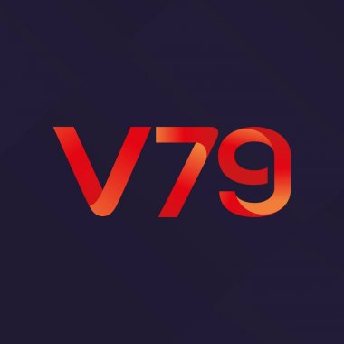 V79 mektup ve dijital numara logo simge