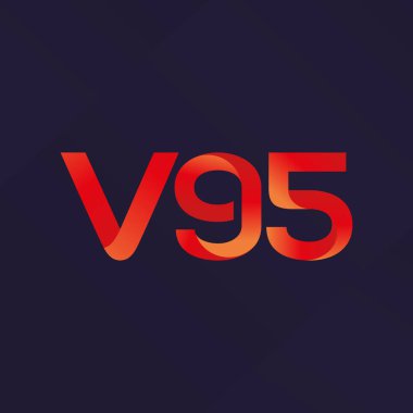 V95 ortak mektup logo, vektör çizim