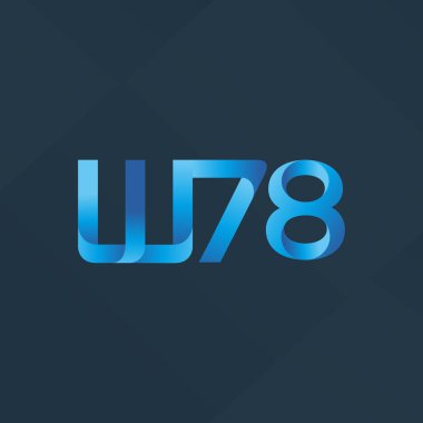  W78 ortak mektup logo, vektör çizim