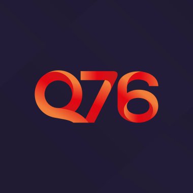 Q76 ortak mektup ve sayı logo vektör çizim