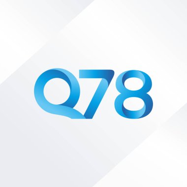 Q78 ortak harf ve sayılar logo vektör çizim