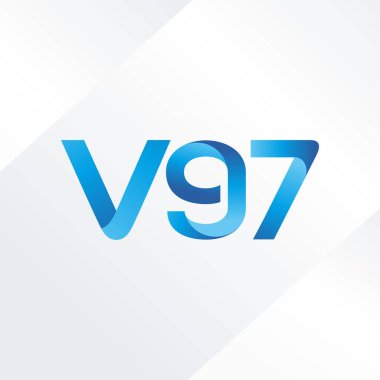 V97 ortak mektup logo, vektör çizim