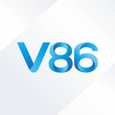 V86 mektup ve dijital numara logo simge