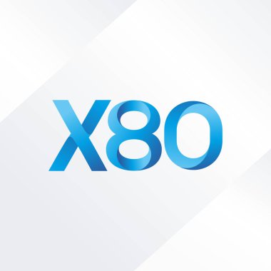 X80 mektup logo, vektör çizim ortak