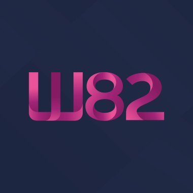 W82 ortak mektup logo, vektör çizim