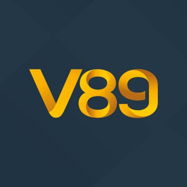 Modern V89 mektup ve dijital numara logo simge geometrik kurumsal kimlik, illüstrasyon vektör
