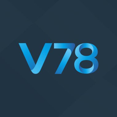 V78 mektup ve dijital numara logo simge