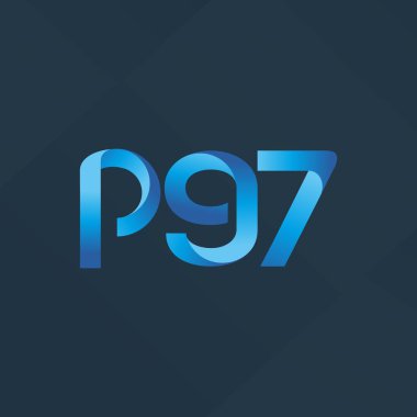 p97 ortak harf ve sayılar logo vektör çizim