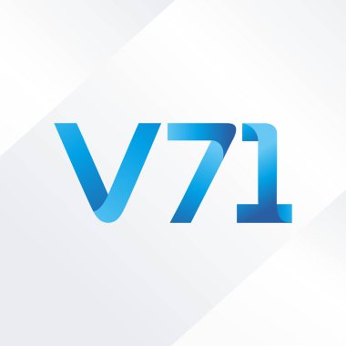 V71 mektup ve dijital numara logo simge