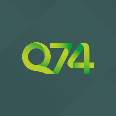 Q74 ortak mektup ve sayı logo vektör çizim