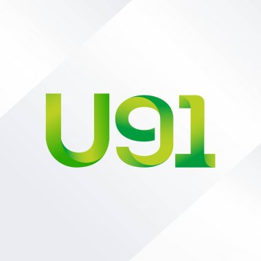 U91 mektup ve dijital numara logo simge