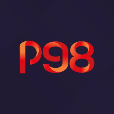 P98 ortak mektup ve sayı logo vektör çizim