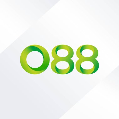 088 ortak mektup ve sayı logosu illüstrasyon vektör