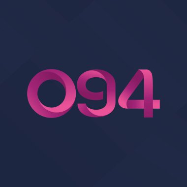 o94 ortak harf ve sayılar logo vektör çizim