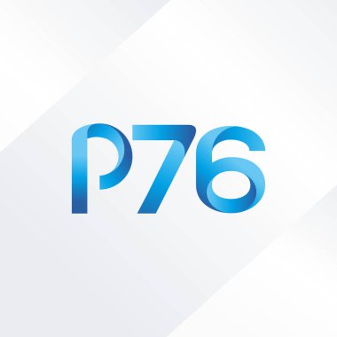 P76 ortak harf ve sayılar logo vektör çizim
