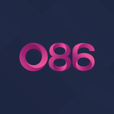  O86 ortak mektup ve sayı logo vektör çizim