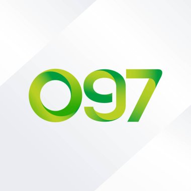 O97 ortak mektup ve sayı logo vektör çizim