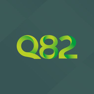 q82 ortak harf ve sayılar logo vektör çizim