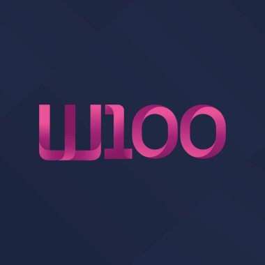 W100 ortak mektup logo, vektör çizim