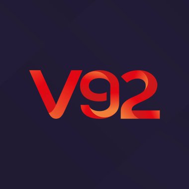 V92 ortak mektup logo, vektör çizim