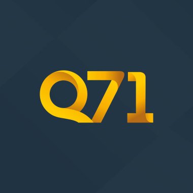 Q71 ortak harf ve sayılar logo vektör çizim