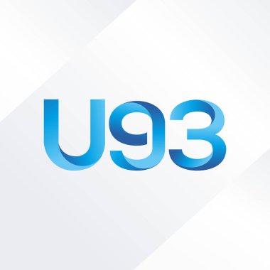 U93 mektup ve dijital numara logo simge