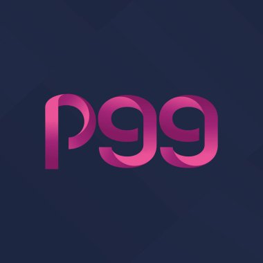P99 ortak harf ve sayılar logo vektör çizim 