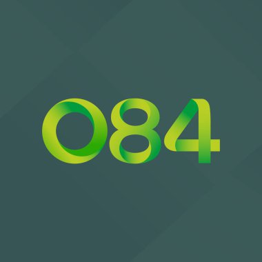 084 ortak mektup ve sayı logosu illüstrasyon vektör 