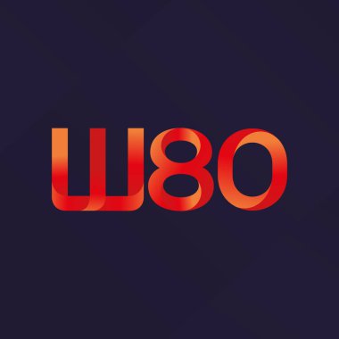 W80 ortak mektup logo, vektör çizim