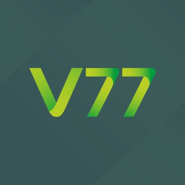 V77 mektup ve dijital numara logo simge