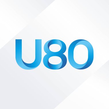 U80 mektup ve dijital numara logo simge