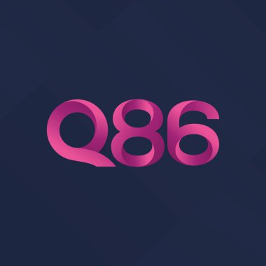 Q86 ortak harf ve sayılar logo vektör çizim