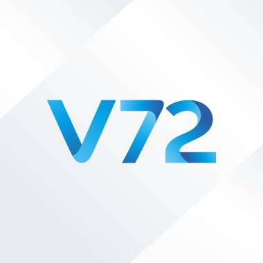 V72 mektup ve dijital numara logo simge