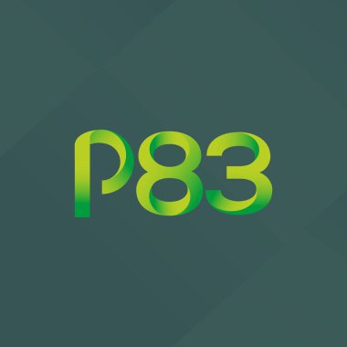 P83 ortak harf ve sayılar logo vektör çizim 