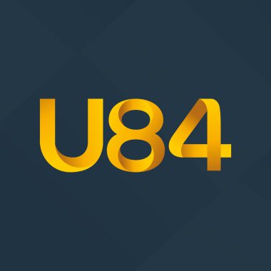U84 mektup ve dijital numara logo simge